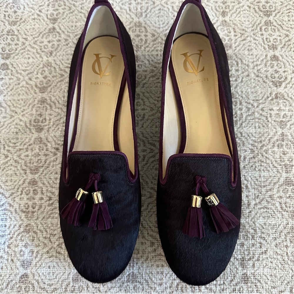 Vero Cuoio Signature Vi-Nancy Plum Calf Hair Loafers - Picture 4 of 9